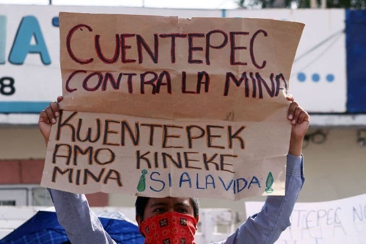 Marcha por la Vida “No a la Mina” el pasado 10 de enero por resistencias de Cuentepec y Tetlama para exigir que Temixco sea declarado municipio libre de concesiones mineras. Foto: Margarito Pérez Retana/ Cuartoscuro